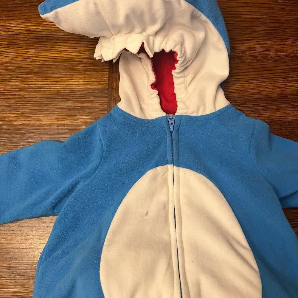 Baby Toddler Shark Costume Jacket size 12 months front zipper
